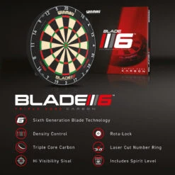 Blade 6 Carbon Triple Core Dartboard By Winmau -Winmau 1200 9658903 Blade6TC 7