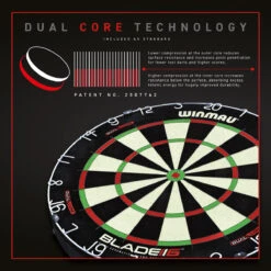 Blade 6 Dual Core Dartboard By Winmau -Winmau 1200 9666191 Blade6DC v2 2