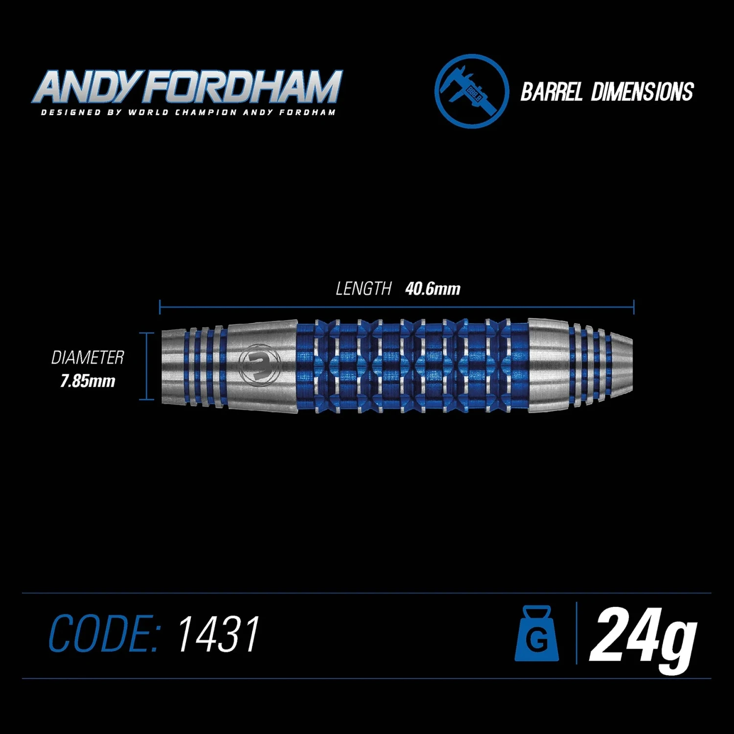 Winmau Winmau Andy Fordham SE 24g Darts 4 Winmau Winmau Andy Fordham SE 24g Darts - Image 2