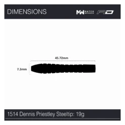 Winmau Winmau Dennis Priestley Diamond 3-Zero Steel Tip Darts 19g 9 Winmau Winmau Dennis Priestley Diamond 3-Zero Steel Tip Darts 19g -Winmau 1514 DennisPriestley2024SE19g Image7