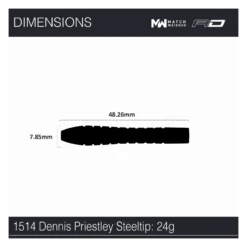 Winmau Winmau Dennis Priestley Diamond 3-Zero Steel Tip Darts 24g 9 Winmau Winmau Dennis Priestley Diamond 3-Zero Steel Tip Darts 24g -Winmau 1514 DennisPriestley2024SE24g Image7