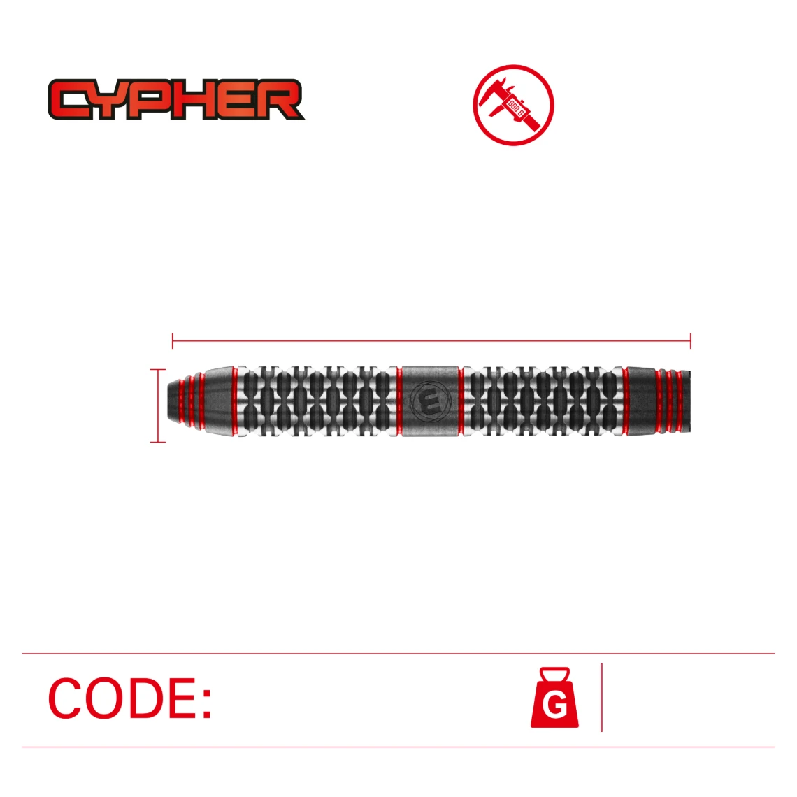 Winmau Winmau Cypher 90% Tungsten Darts 22g 5 Winmau Winmau Cypher 90% Tungsten Darts 22g - Image 3