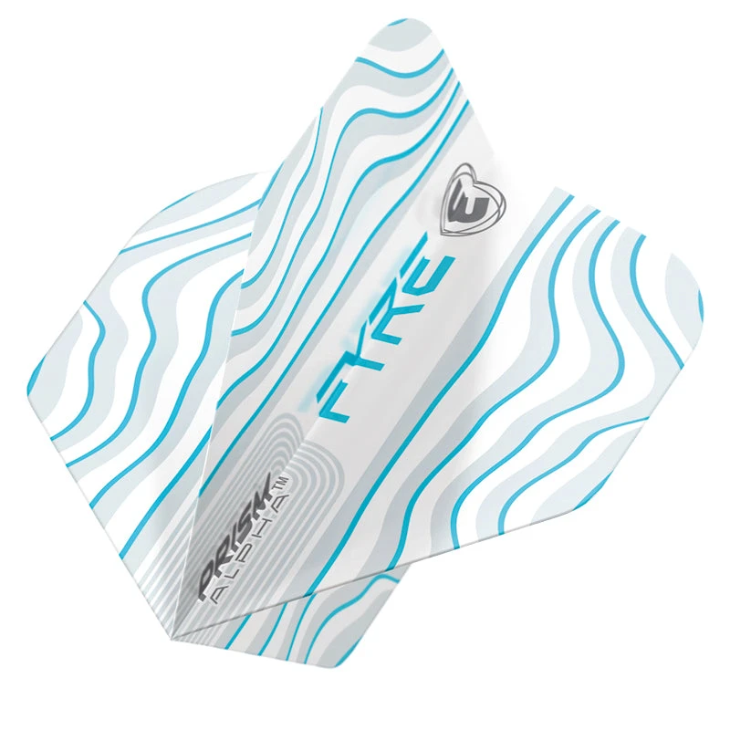 Winmau White, Aqua & Blue Prism Alpha Standard 3 Winmau White, Aqua & Blue Prism Alpha Standard