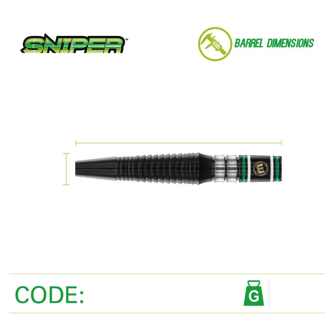 Winmau Winmau Sniper Black 90% Tungsten Steel Tip Darts 23g 7 Winmau Winmau Sniper Black 90% Tungsten Steel Tip Darts 23g - Image 5