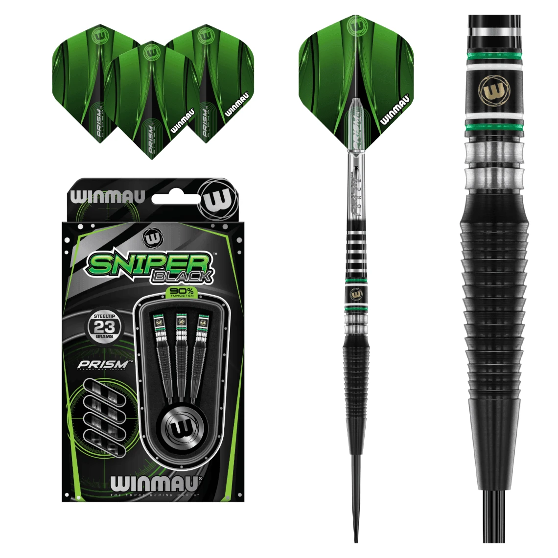 Winmau Winmau Sniper Black 90% Tungsten Steel Tip Darts 23g 6 Winmau Winmau Sniper Black 90% Tungsten Steel Tip Darts 23g - Image 4