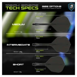 Winmau Winmau Fusion Integrated Flight & Shaft #6 - Black -Winmau WinmauFusion6WeightBlack