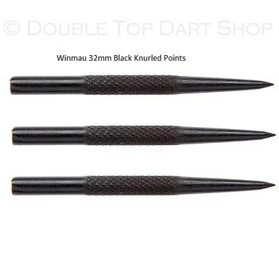 Winmau Black Knurled Grip Replacement Dart Points 3 Winmau Black Knurled Grip Replacement Dart Points