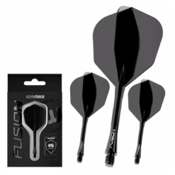 Winmau Winmau Fusion Integrated Flight & Shaft #6 - Black -Winmau Winmau Fusion 6 box black